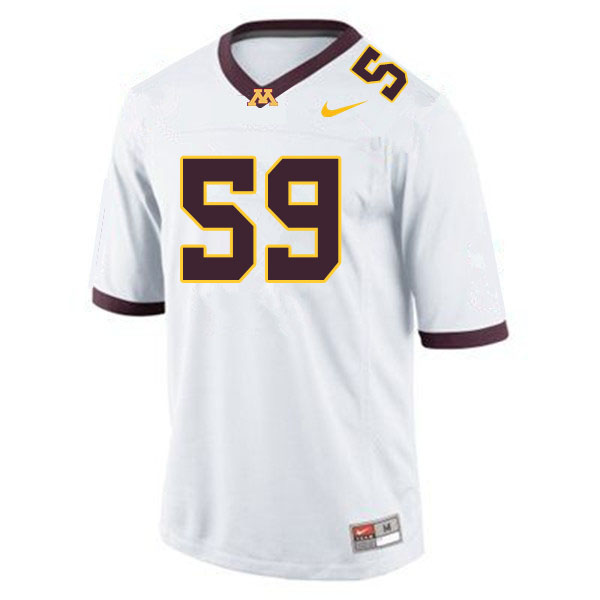 Men #59 Derik LeCaptain Minnesota Golden Gophers College Football Jerseys Sale-White - Click Image to Close